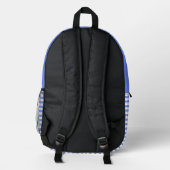 Sac À Dos Imprimé Monogramme rayures bleues et blanches modernes (Verso)