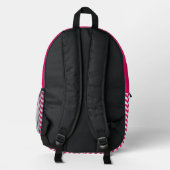 Sac À Dos Imprimé Monogramme rose blanc ondulé rayures psychédélique (Verso)