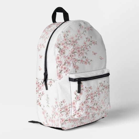 Sac À Dos Imprimé Monogramme Rose Fleur de Cerisier (Coin arrière gauche)