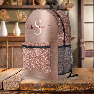 Sac À Dos Imprimé Monogramme Rose Gold Faux-Parties scintillant Girl