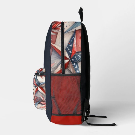 Sac À Dos Imprimé Monogramme rouge blanc et bleu (Droite)