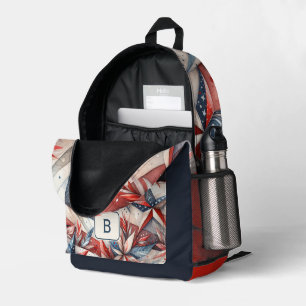 Sac À Dos Imprimé Monogramme rouge blanc et bleu