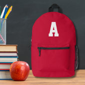 Sac À Dos Imprimé Monogramme rouge simple