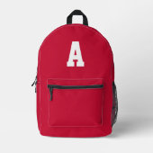 Sac À Dos Imprimé Monogramme rouge simple (Recto)
