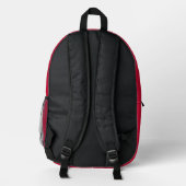 Sac À Dos Imprimé Monogramme rouge simple (Verso)