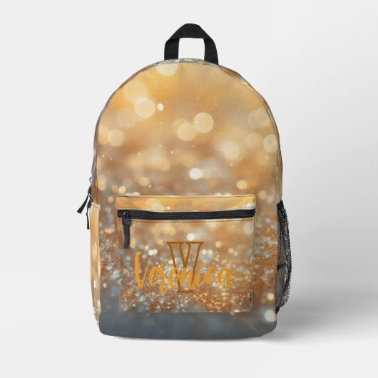 Sac À Dos Imprimé Monogramme Script Golden Glimmer (Recto)