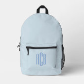 Sac À Dos Imprimé Monogramme simple bleu à trois lettres (Recto)