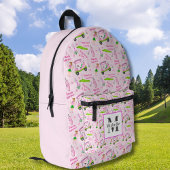 Sac À Dos Imprimé Monogramme Swing Pink Golfeuse Sensibilisation au 