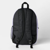 Sac À Dos Imprimé Monogramme tendance lavande blanc script noir (Verso)