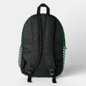 Sac À Dos Imprimé Monogramme vert et blanc Vagues rayures psychédéli (Verso)