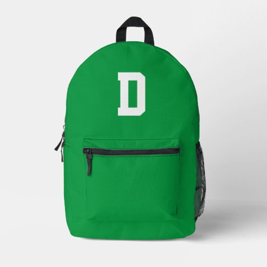 Sac À Dos Imprimé Monogramme vert simple (Recto)