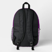 Sac À Dos Imprimé Monogramme violet blanc ondulée rayures psychédéli (Verso)