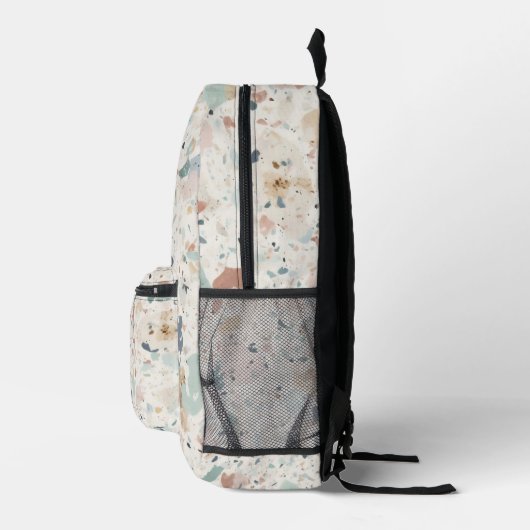 Sac À Dos Imprimé Monogrammes Initiales Pastel Terrazzo Motif (Droite)
