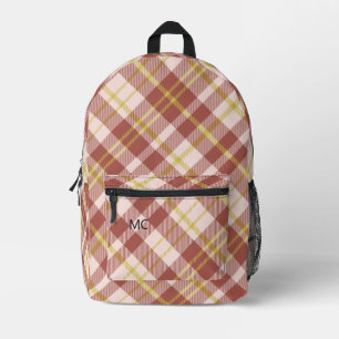 Sac À Dos Imprimé Monogrammes plaqués modernes Red Check