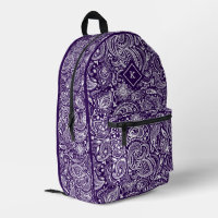 Monographie du motif paisley vintage violet et bla
