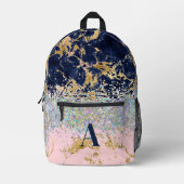 Sac À Dos Imprimé Monographie en marbre et parties scintillant (Recto)