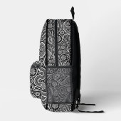 Sac À Dos Imprimé Monographie motif en cachemire noir et blanc (Droite)