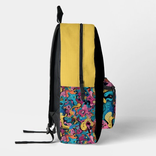 Sac À Dos Imprimé Monster Mash noir et or (Gauche)