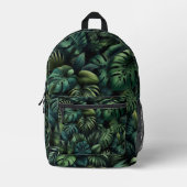 Sac À Dos Imprimé Monstera Tropical Botanique Jungle Vert (Recto)