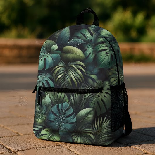 Sac À Dos Imprimé Monstera Tropical Botanique Jungle Vert
