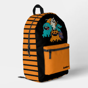Sac À Dos Imprimé Monstre d'Halloween mignon/lunatique