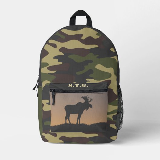 Sac À Dos Imprimé Moose et Camo (Recto)