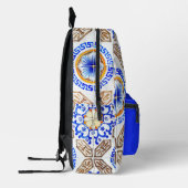Sac À Dos Imprimé Mosaïque bleue italienne personnalisée (Gauche)