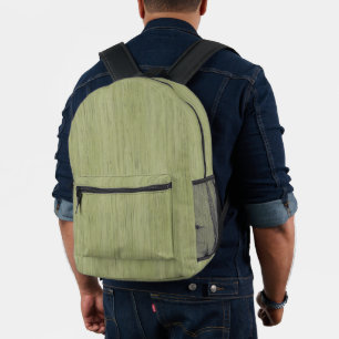 Sac À Dos Imprimé Moss Green Bamboo Wood Grain Look