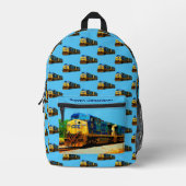 Sac À Dos Imprimé Moteur Locomotive du train diesel - Ajouter un nom (Recto)