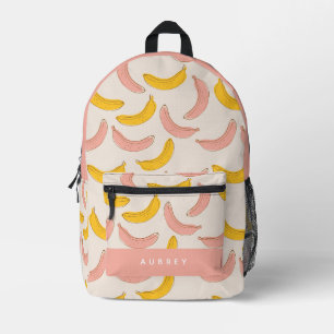 Sac À Dos Imprimé Motif à banane rose et jaune