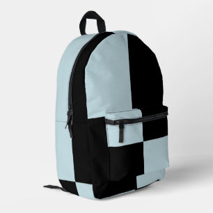 Sac À Dos Imprimé Motif à carreaux noir et écume de mer