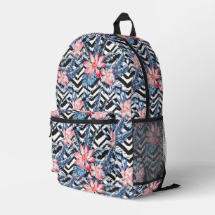 Sac À Dos Imprimé Motif à fleurs de Lotus tropicaux