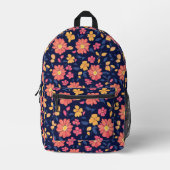 Sac À Dos Imprimé Motif à fleurs rétro (Recto)
