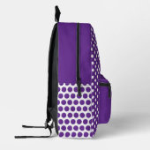 Sac À Dos Imprimé Motif à points simples violet et blanc Nom (Gauche)