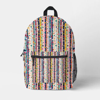 Sac À Dos Imprimé Motif à pois et rayures Color Pop