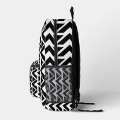 Sac À Dos Imprimé Motif à rayures chevron triangle noir et blanc (Droite)