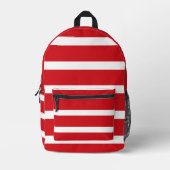 Sac À Dos Imprimé Motif à rayures rouges et blanches (Recto)