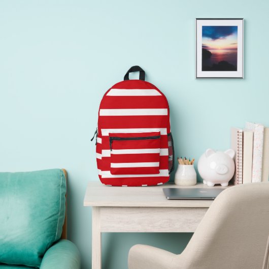 Sac À Dos Imprimé Motif à rayures rouges et blanches (Insitu)
