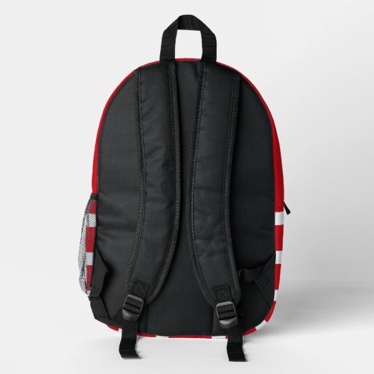 Sac À Dos Imprimé Motif à rayures rouges et blanches (Verso)
