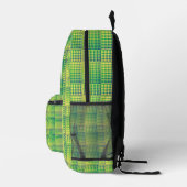 Sac À Dos Imprimé Motif Abstrait à Damier Vert Bleu (Droite)