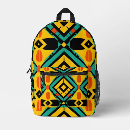Sac À Dos Imprimé Motif Abstrait africain dynamique (Recto)