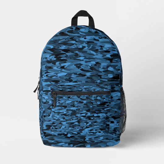 Sac À Dos Imprimé Motif Abstrait Bleu Noir (Recto)
