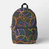 Sac À Dos Imprimé Motif Abstrait coloré Wavy Lines (Recto)