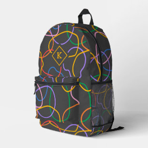 Sac À Dos Imprimé Motif Abstrait coloré Wavy Lines