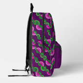 Sac À Dos Imprimé motif Abstrait de fleurs vert pourpre (Gauche)