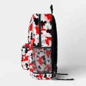 Sac À Dos Imprimé Motif Abstrait irrégulier Rouge noir blanc (Droite)