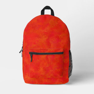 Sac À Dos Imprimé Motif Abstrait Orange Rouge