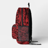Sac À Dos Imprimé Motif Abstrait Rouge Noir (Droite)