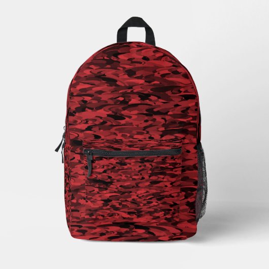 Sac À Dos Imprimé Motif Abstrait Rouge Noir (Recto)