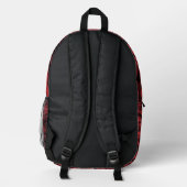 Sac À Dos Imprimé Motif Abstrait Rouge Noir (Verso)